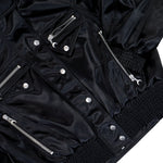 Marine Serre Satin Nylon Bomber Jacket Black Jackets UJA068ACWOV0068-BK99 Detail View 4 | GATE