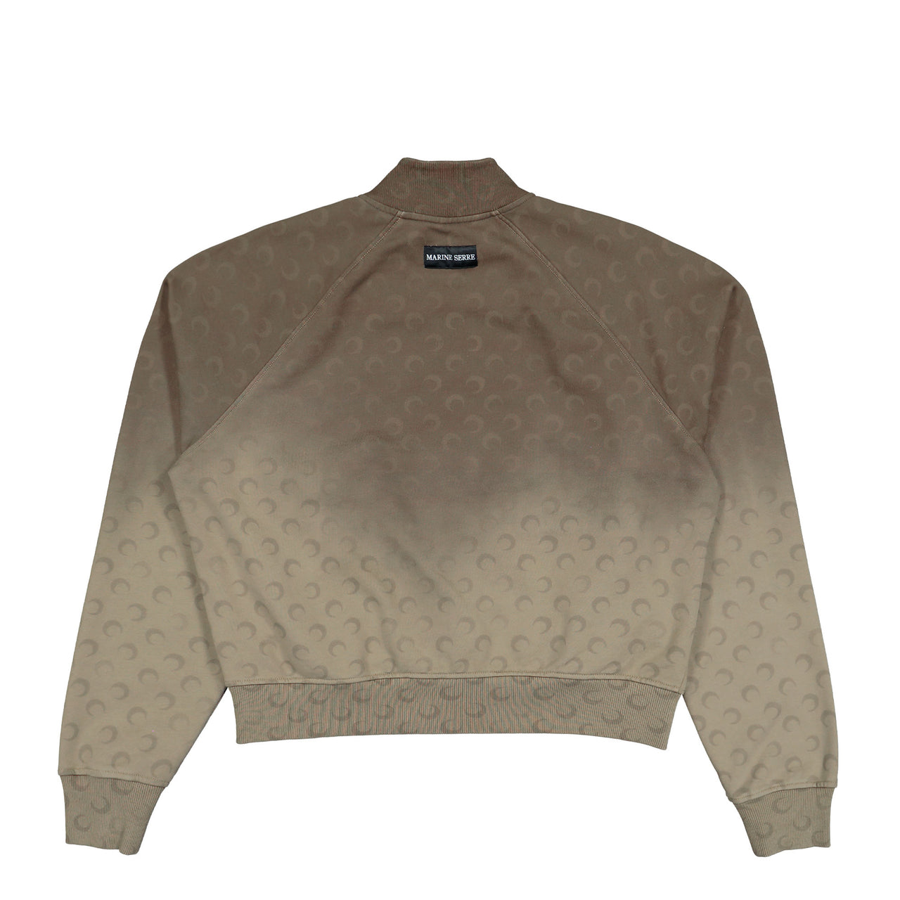 Marine Serre Faded Moon Zipped Sweatshirt Taupe Sweatshirts UJA081ACJER0073-BG40 Detail View 1 | GATE