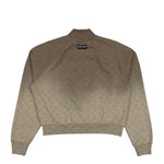 Marine Serre Faded Moon Zipped Sweatshirt Taupe Sweatshirts UJA081ACJER0073-BG40 Detail View 2 | GATE