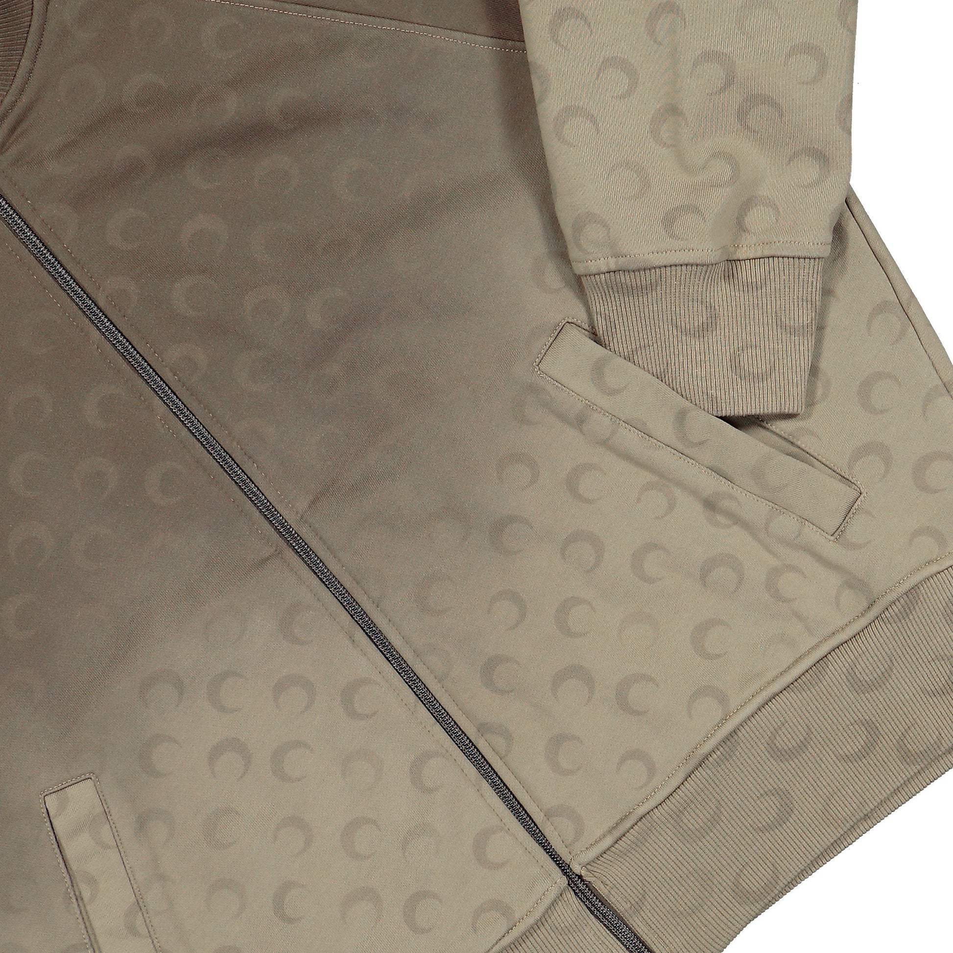Marine Serre Faded Moon Zipped Sweatshirt Taupe Sweatshirts UJA081ACJER0073-BG40 Detail View 4 | GATE