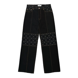 Regenerated Denim Straight Leg Pants