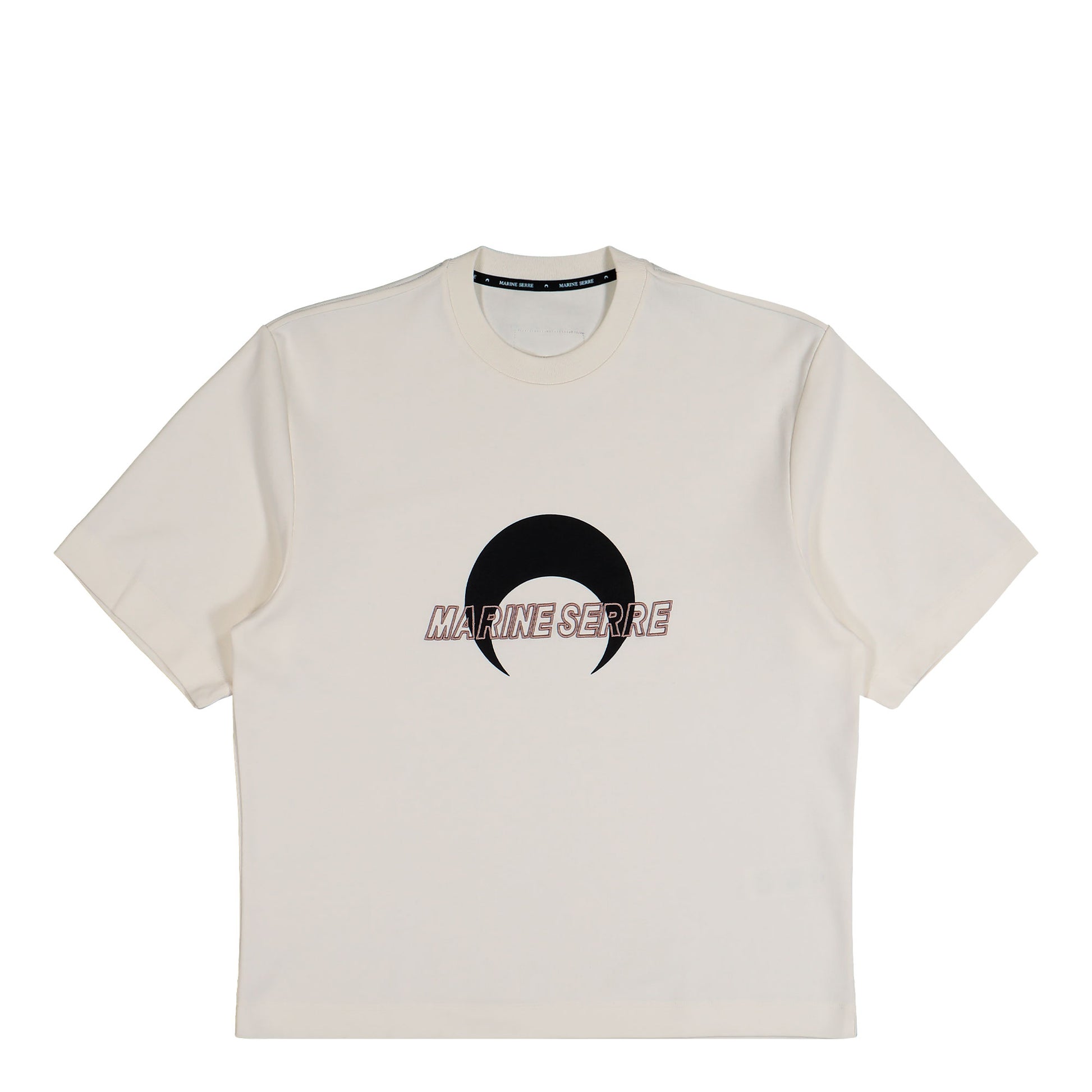 Marine Serre MS Sports Jersey Relaxed T-Shirt Pristine / Black T-Shirts UTT001ACJER0072-BG80 Detail View 1 | GATE