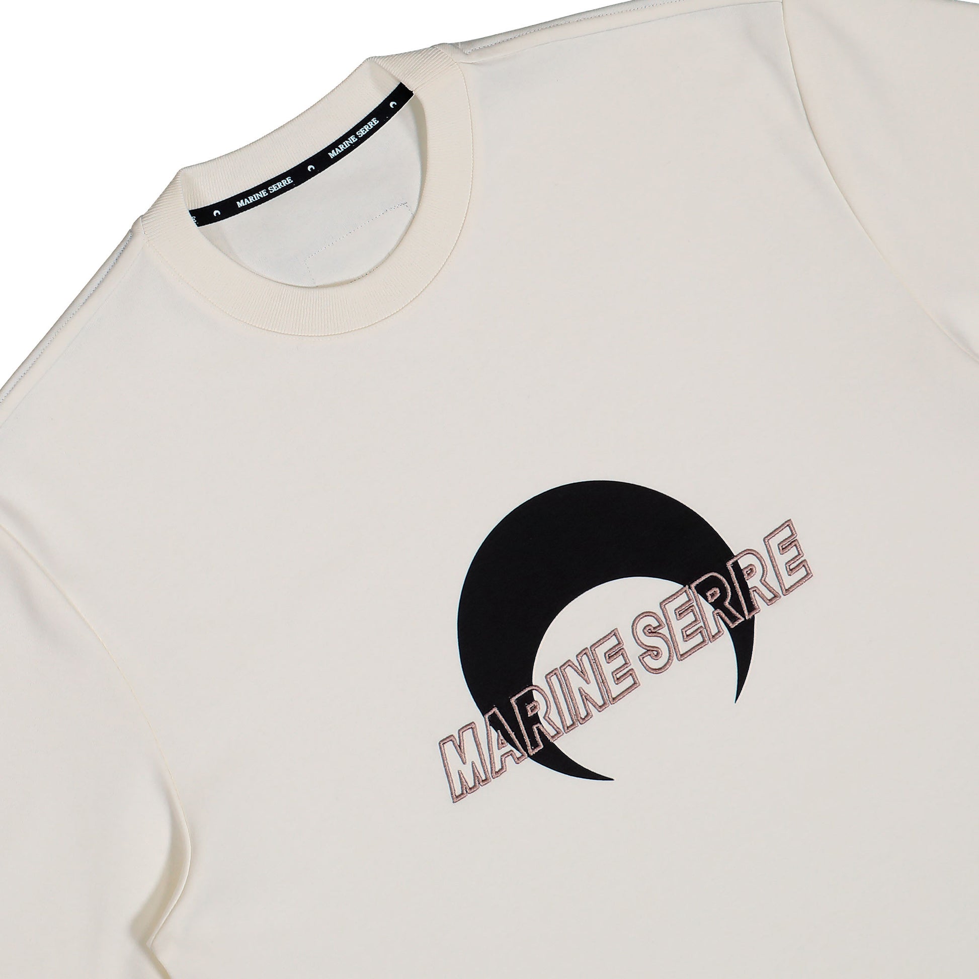 Marine Serre MS Sports Jersey Relaxed T-Shirt Pristine / Black T-Shirts UTT001ACJER0072-BG80 Detail View 3 | GATE