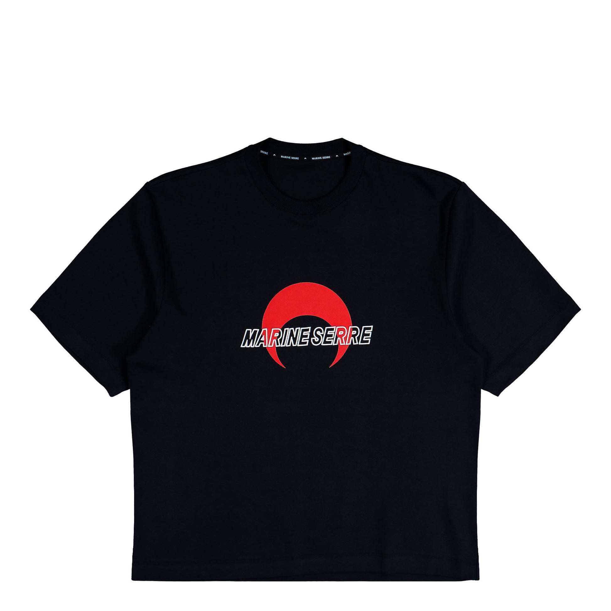 Marine Serre MS Sports Jersey Relaxed T-Shirt Black T-Shirts UTT001ACJER0072-BK97 Detail View 1 | GATE