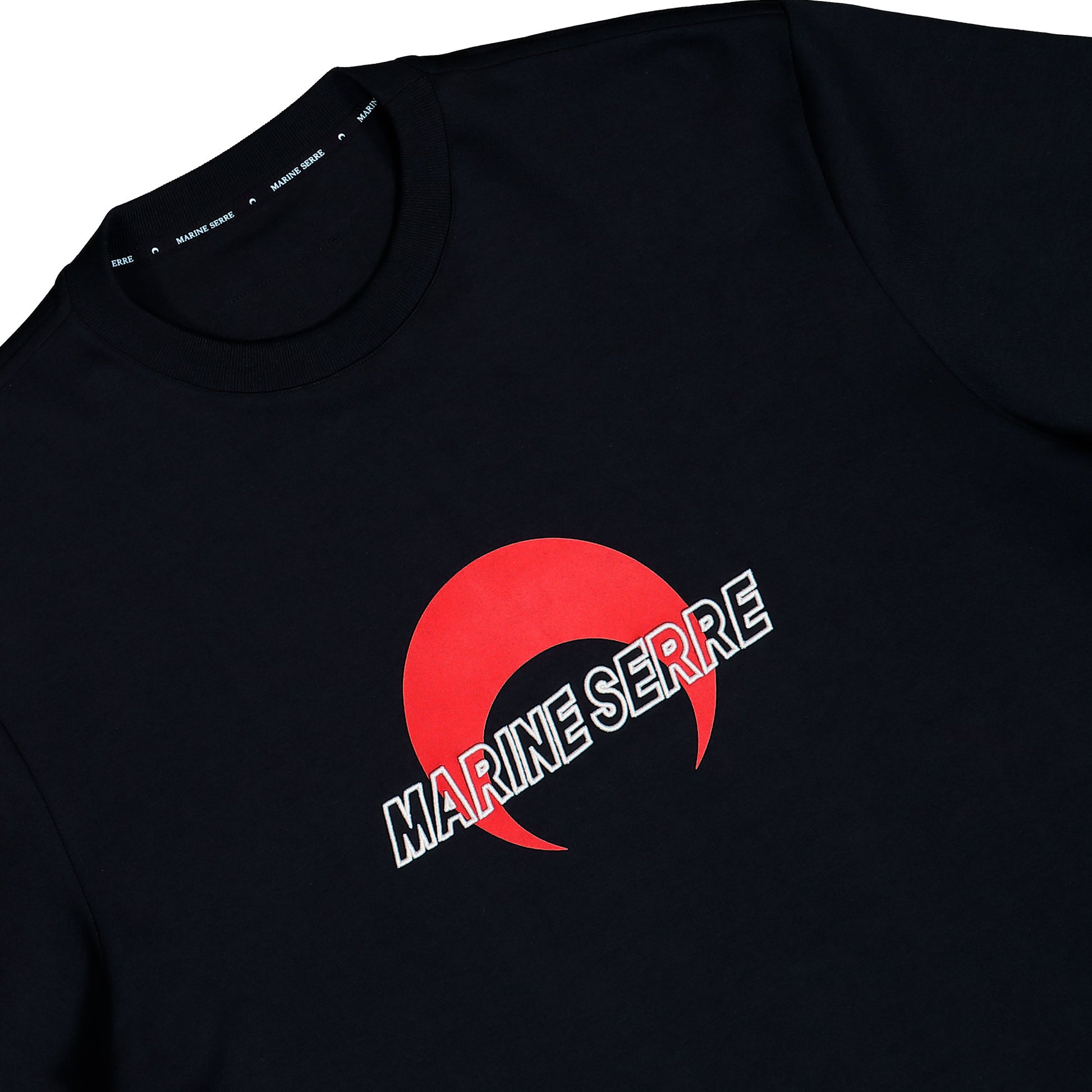 Marine Serre MS Sports Jersey Relaxed T-Shirt Black T-Shirts UTT001ACJER0072-BK97 Detail View 3 | GATE
