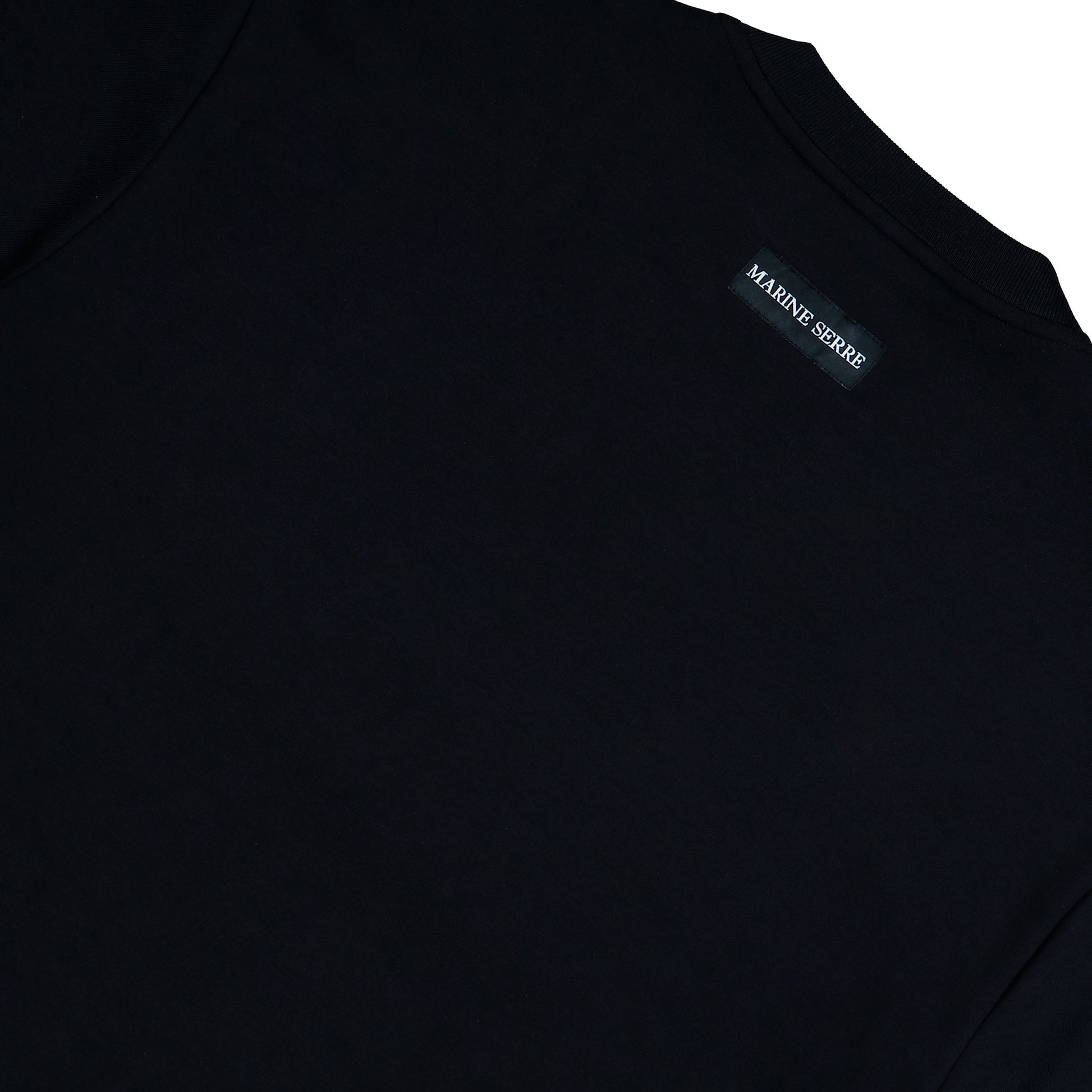 Marine Serre MS Sports Jersey Relaxed T-Shirt Black T-Shirts UTT001ACJER0072-BK97 Detail View 4 | GATE