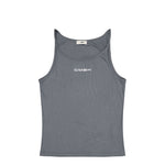 GmbH Tank Top With GmbH Print  Dark Grey Tops Vest3 Kili Detail View 1 | GATE
