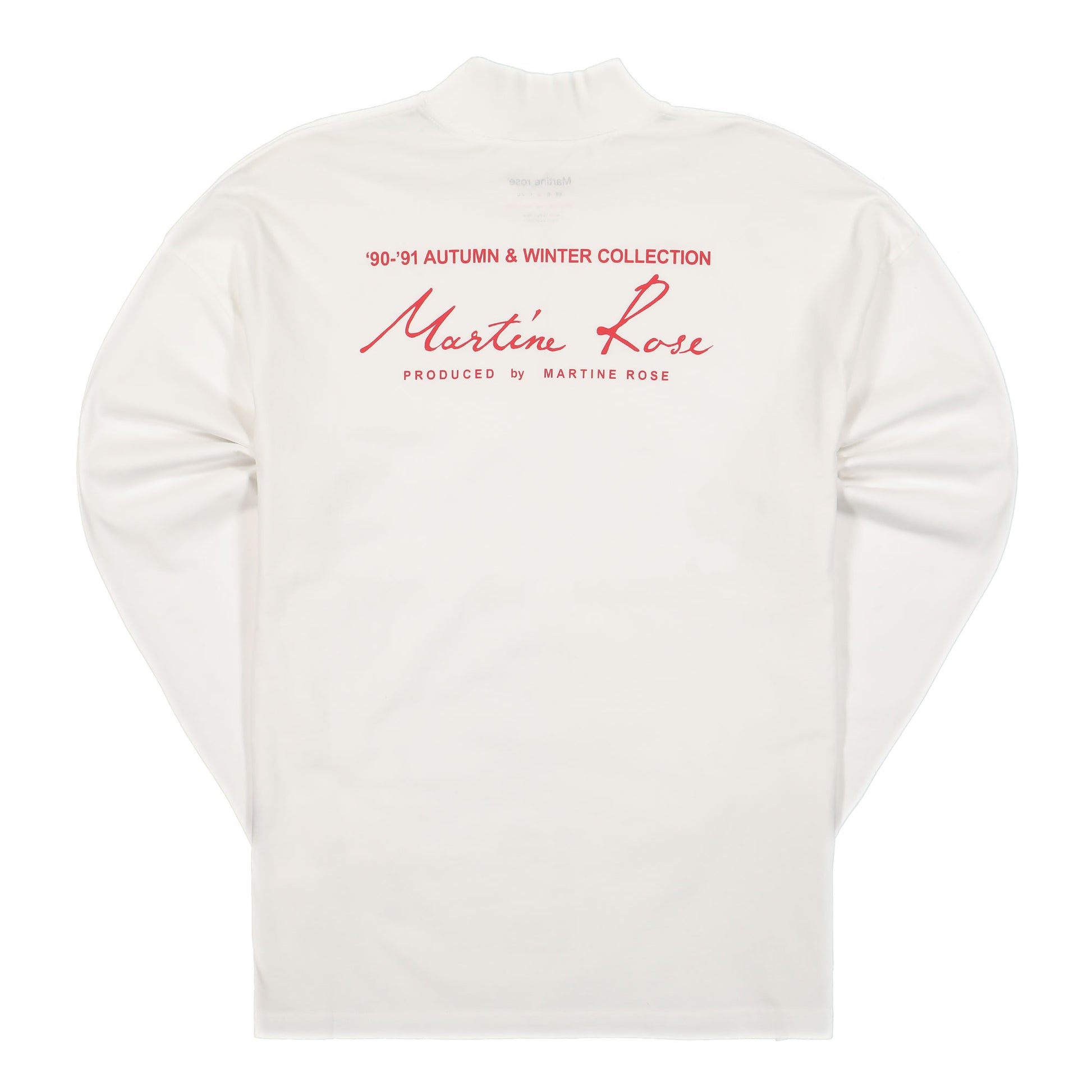 Martine Rose Funnel Neck Crew White T-Shirts M605JC Detail View 2 | GATE
