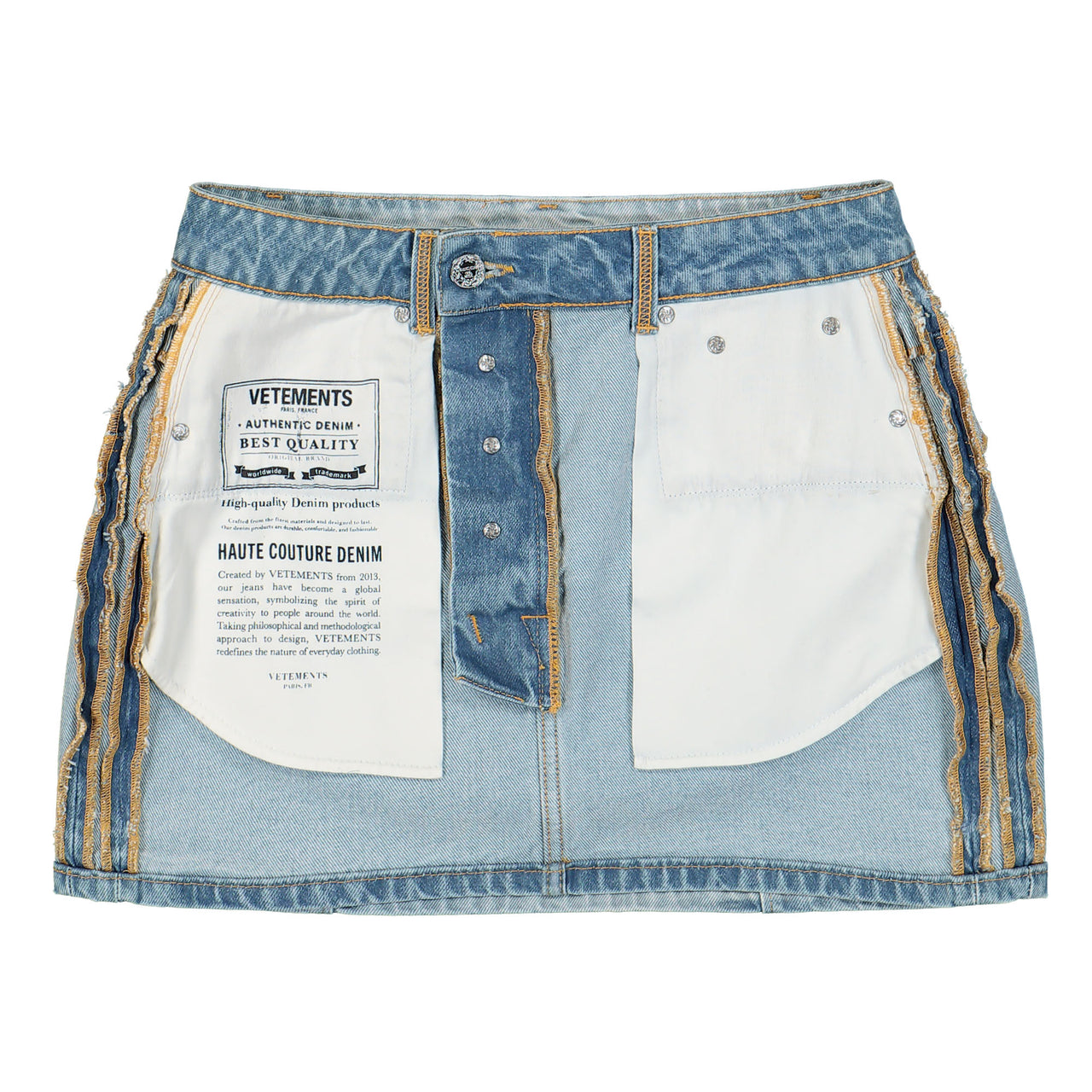 Inside-Out Denim Mini Skirt