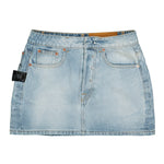 Inside-Out Denim Mini Skirt