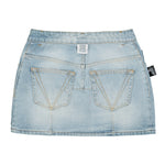 Inside-Out Denim Mini Skirt