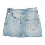 Inside-Out Denim Mini Skirt