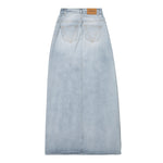 Destroyed Denim Maxi Skirt