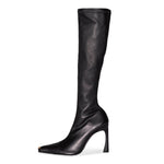 Marine Serre MS Knee-High Boots Black Boots WBO002ACLEA0005-BK99 Detail View 1 | GATE
