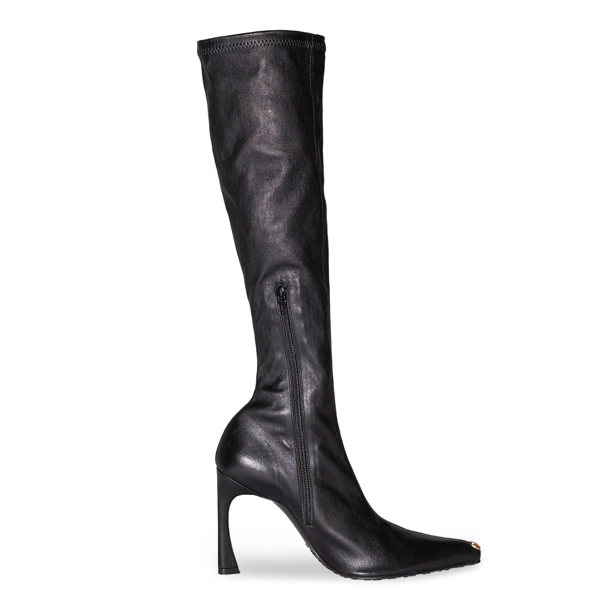 Marine Serre MS Knee-High Boots Black Boots WBO002ACLEA0005-BK99 Detail View 2 | GATE
