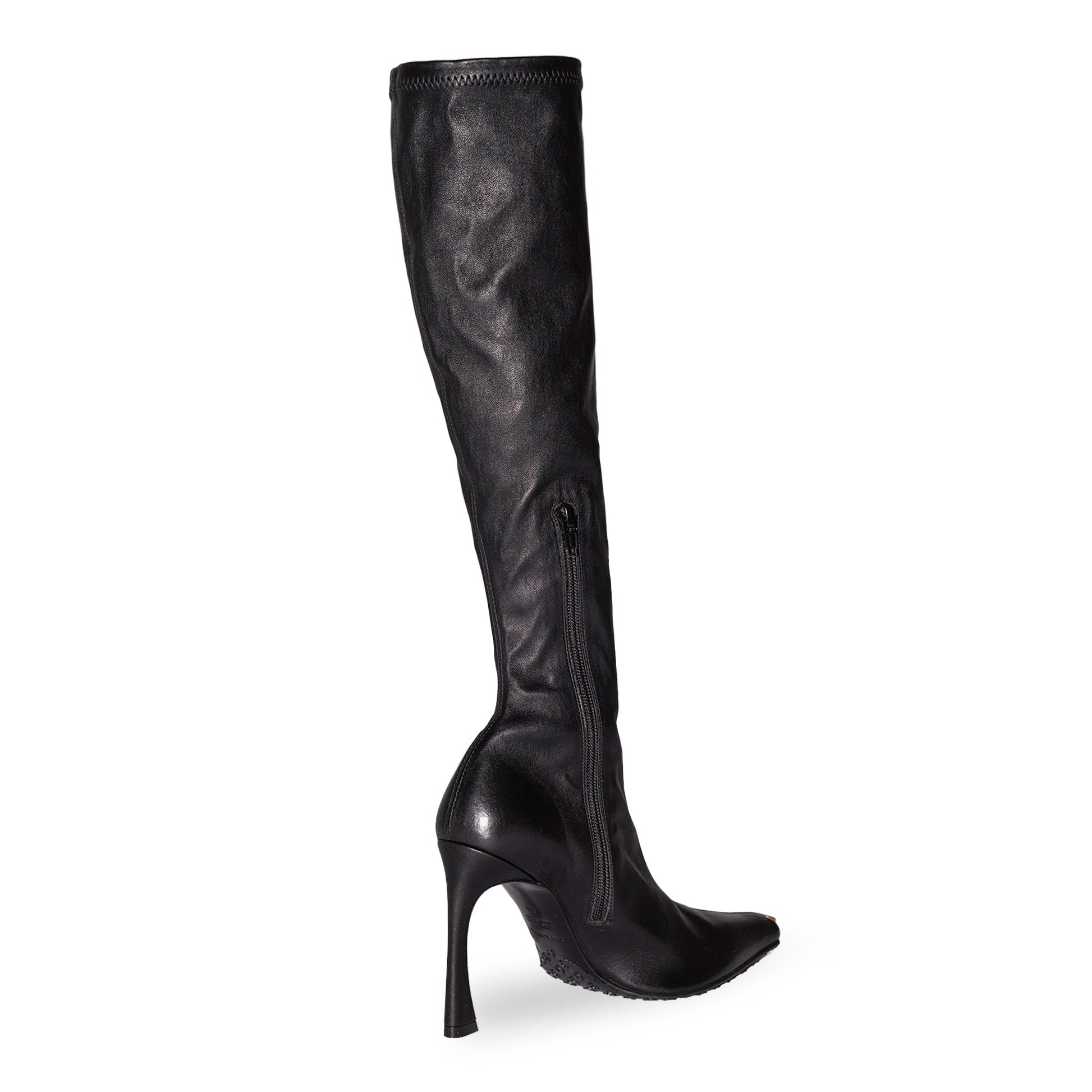 Marine Serre MS Knee-High Boots Black Boots WBO002ACLEA0005-BK99 Detail View 3 | GATE
