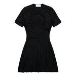 Marine Serre Moon Gathered Mini Dress Black Dresses WDR443ACJER0100-BK99 Detail View 1 | GATE
