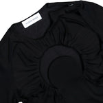Marine Serre Moon Gathered Mini Dress Black Dresses WDR443ACJER0100-BK99 Detail View 3 | GATE