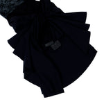 Marine Serre Moonogram Mesh Flock Ruffles Mini Dress Black Dresses WDR470ACJER0005-BK99 Detail View 4 | GATE