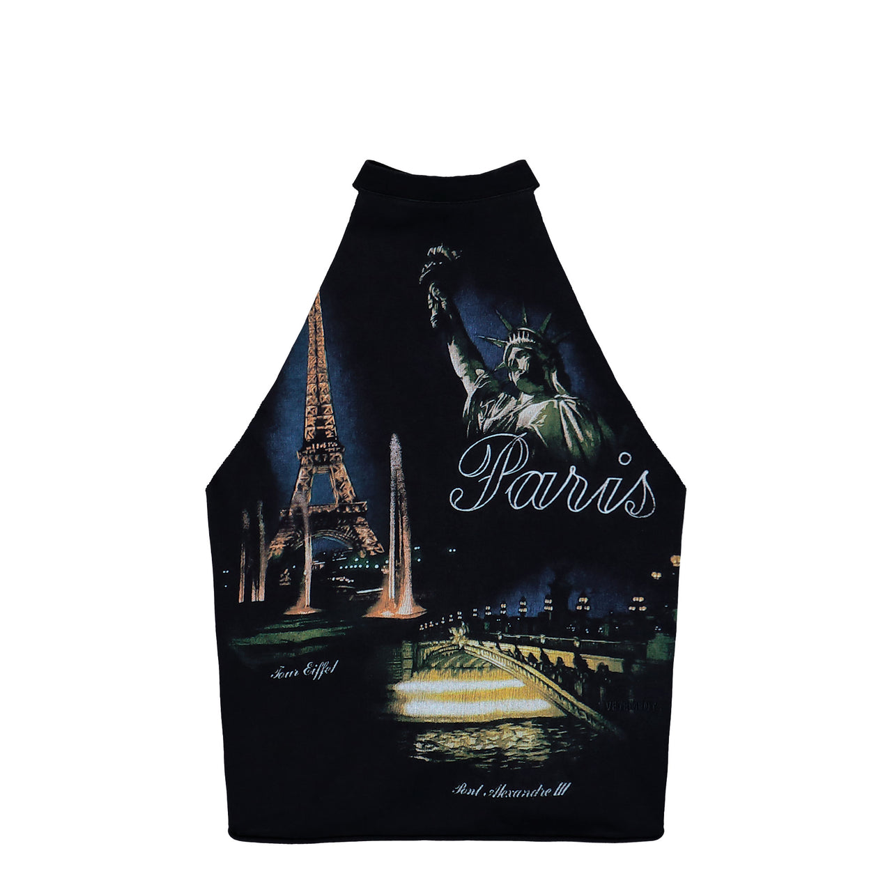 VETEMENTS Paris Reworked Tourist Wrap Top Black Tops WE76TO555B Detail View 1 | GATE