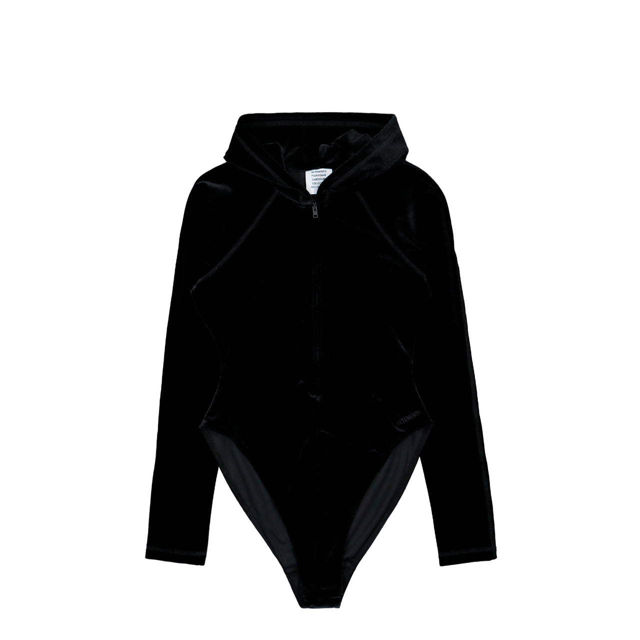 VETEMENTS Velvet Body With A Hood Black Bodies & Bodysuits WE76BD412B Detail View 1 | GATE
