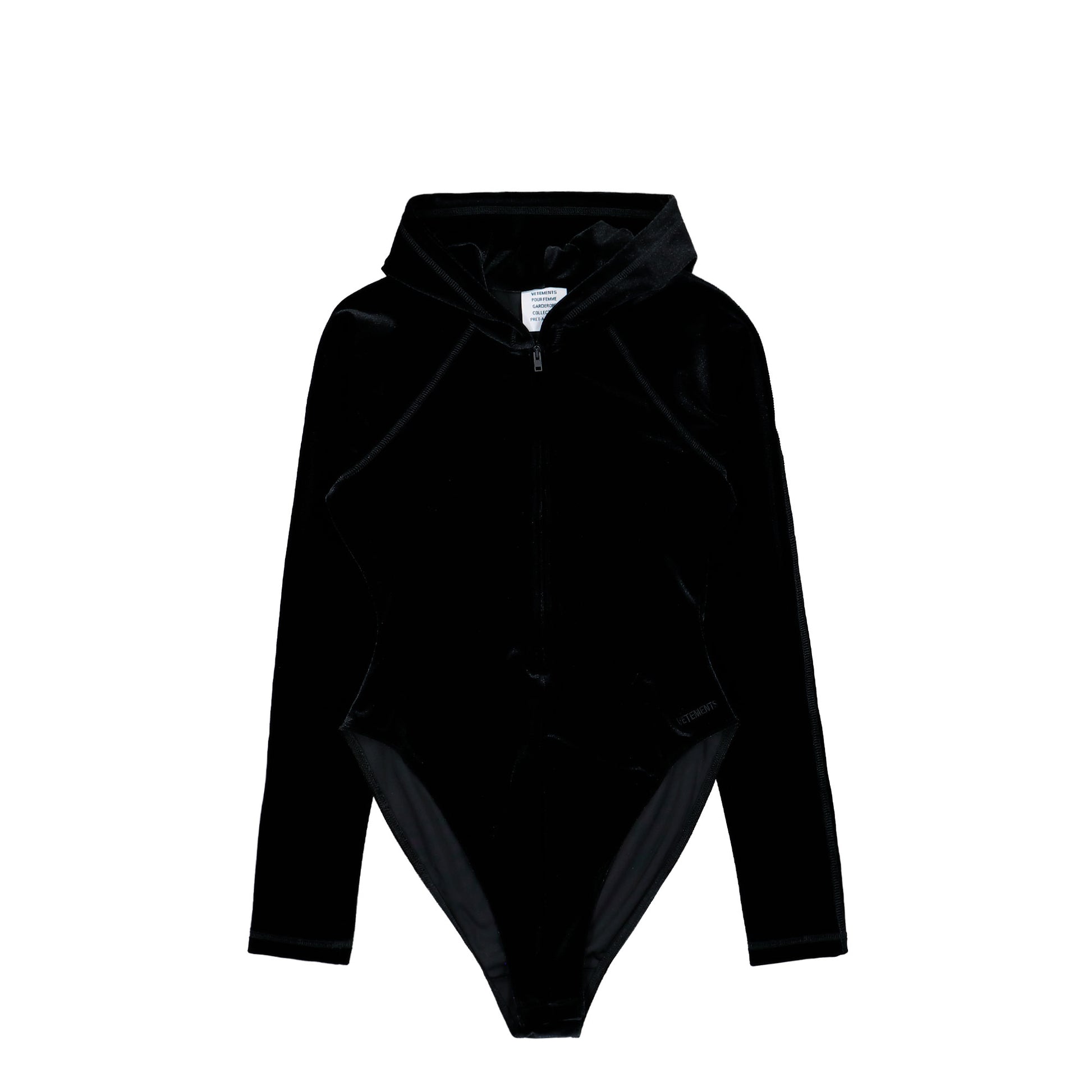 VETEMENTS Velvet Body With A Hood Black Bodies & Bodysuits WE76BD412B Detail View 1 | GATE
