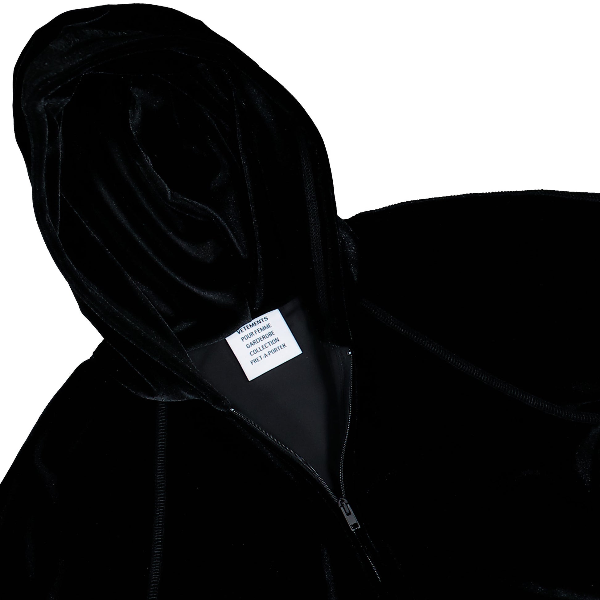 VETEMENTS Velvet Body With A Hood Black Bodies & Bodysuits WE76BD412B Detail View 3 | GATE

