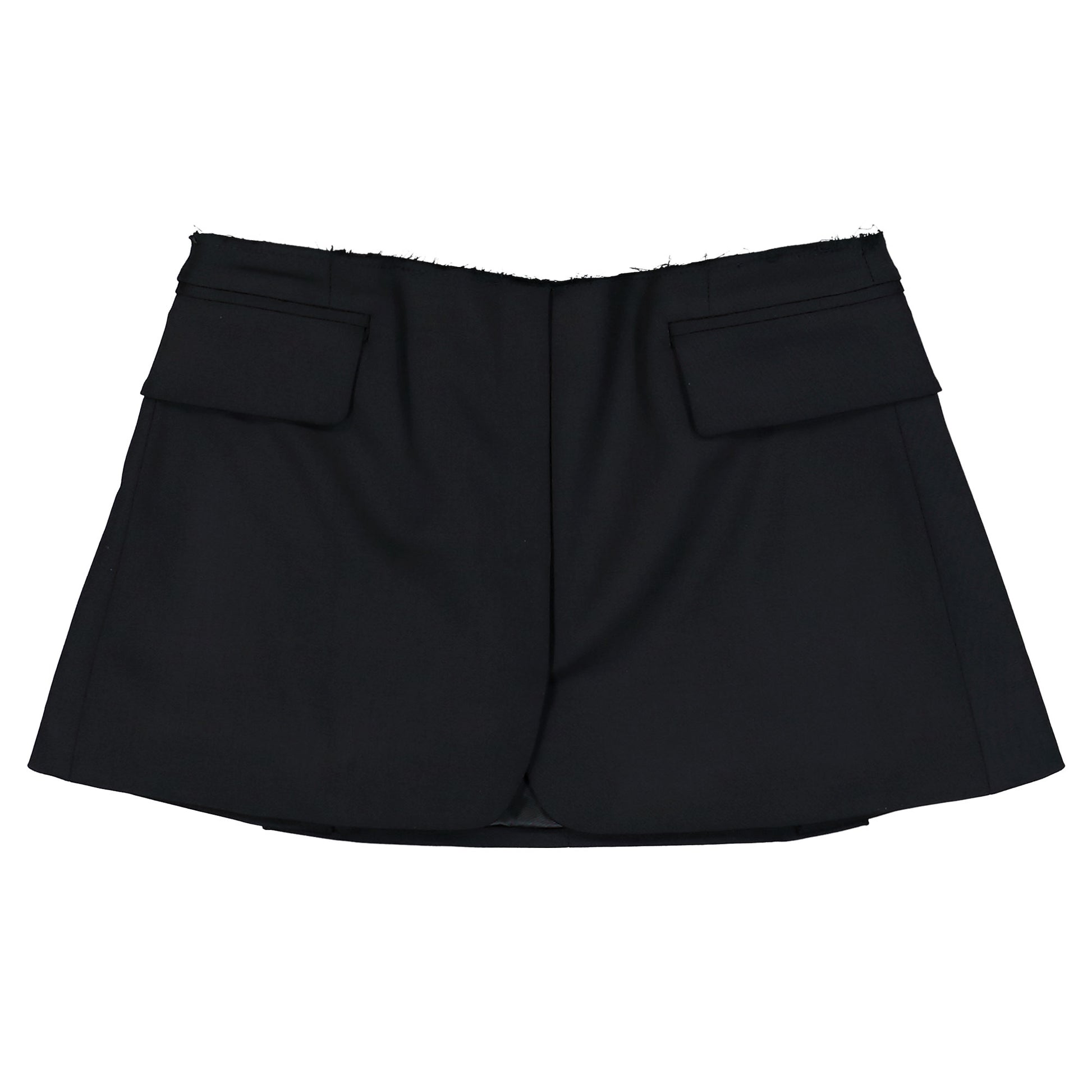 VETEMENTS Deconstructed Tailored Mini Skirt Black Skirts WE76TK363B Detail View 1 | GATE
