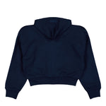 VETEMENTS Alphabet Round Shoulder Zip-Up Hoodie Navy Hoodies WE76ZU496N Detail View 2 | GATE