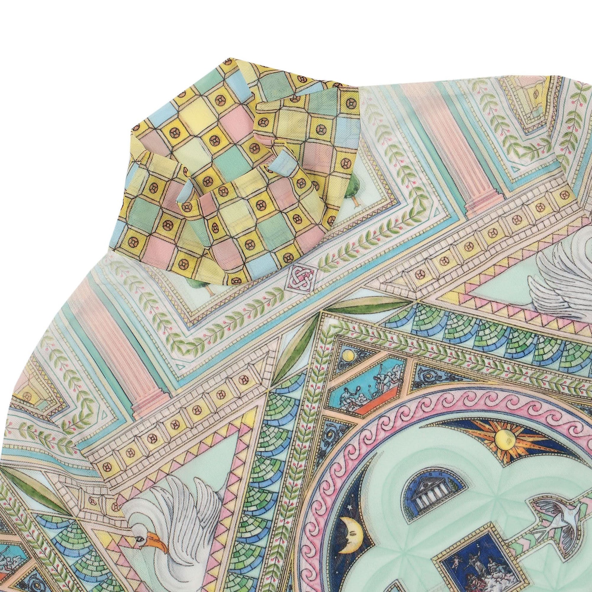 Casablanca Le Labirynthe Printed Mesh Top Multicolor Detail view 3 | Gate
