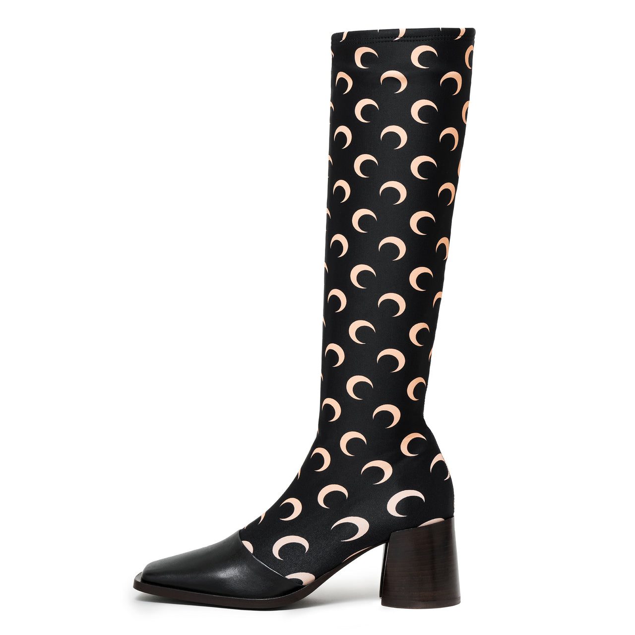 Regenerated All Over Moon Jersey Knee-High Boots