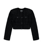 VETEMENTS Round Shoulder Tweed Jacket Black Jackets WH27JA028B2 Detail View 1 | GATE