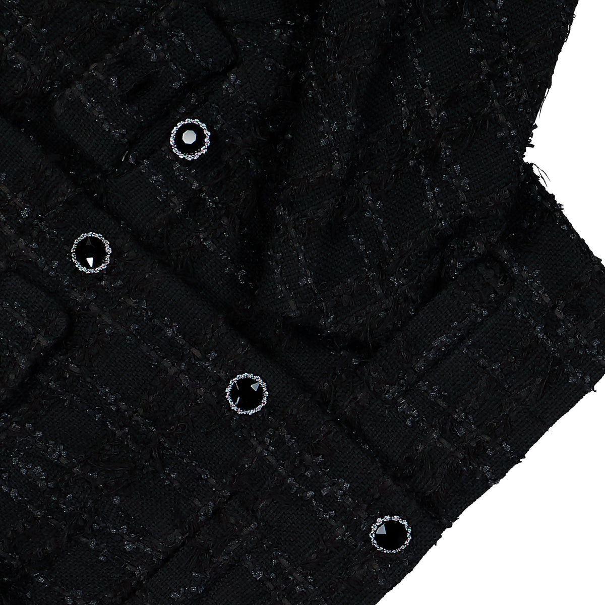 VETEMENTS Round Shoulder Tweed Jacket Black Jackets WH27JA028B2 Detail View 4 | GATE