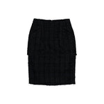 VETEMENTS Tweed Decollage Front / Back Skirt Black Checked Skirts WH27SK029BC Detail View 1 | GATE