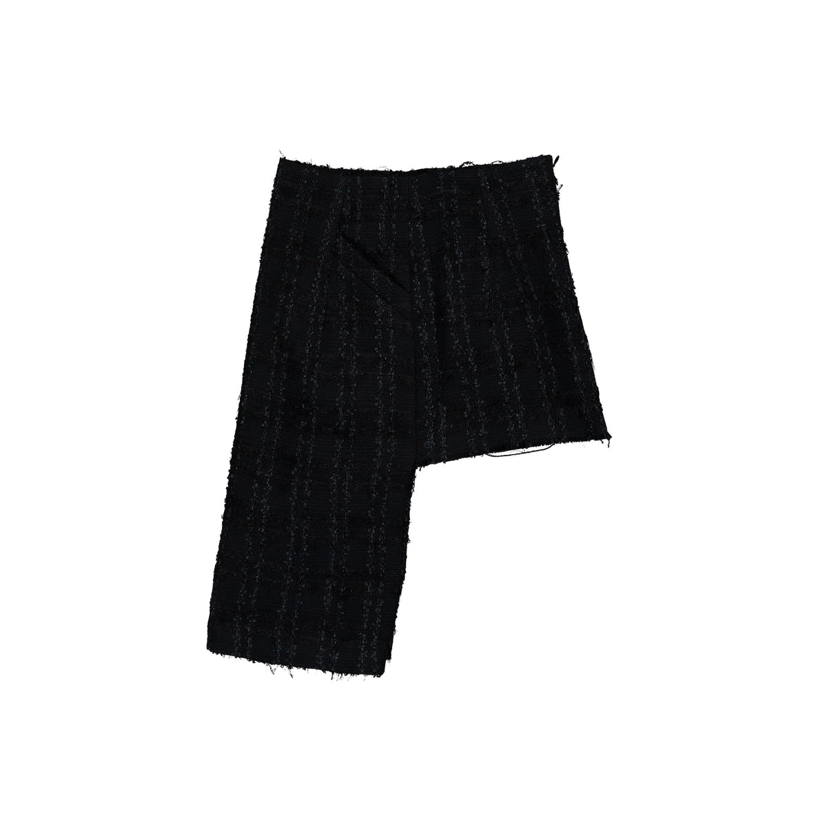 VETEMENTS Tweed Decollage Front / Back Skirt Black Checked Skirts WH27SK029BC Detail View 3 | GATE