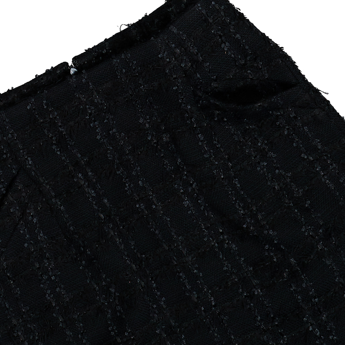 VETEMENTS Tweed Decollage Front / Back Skirt Black Checked Skirts WH27SK029BC Detail View 4 | GATE