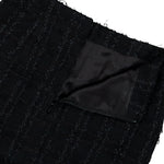 VETEMENTS Tweed Decollage Front / Back Skirt Black Checked Skirts WH27SK029BC Detail View 5 | GATE