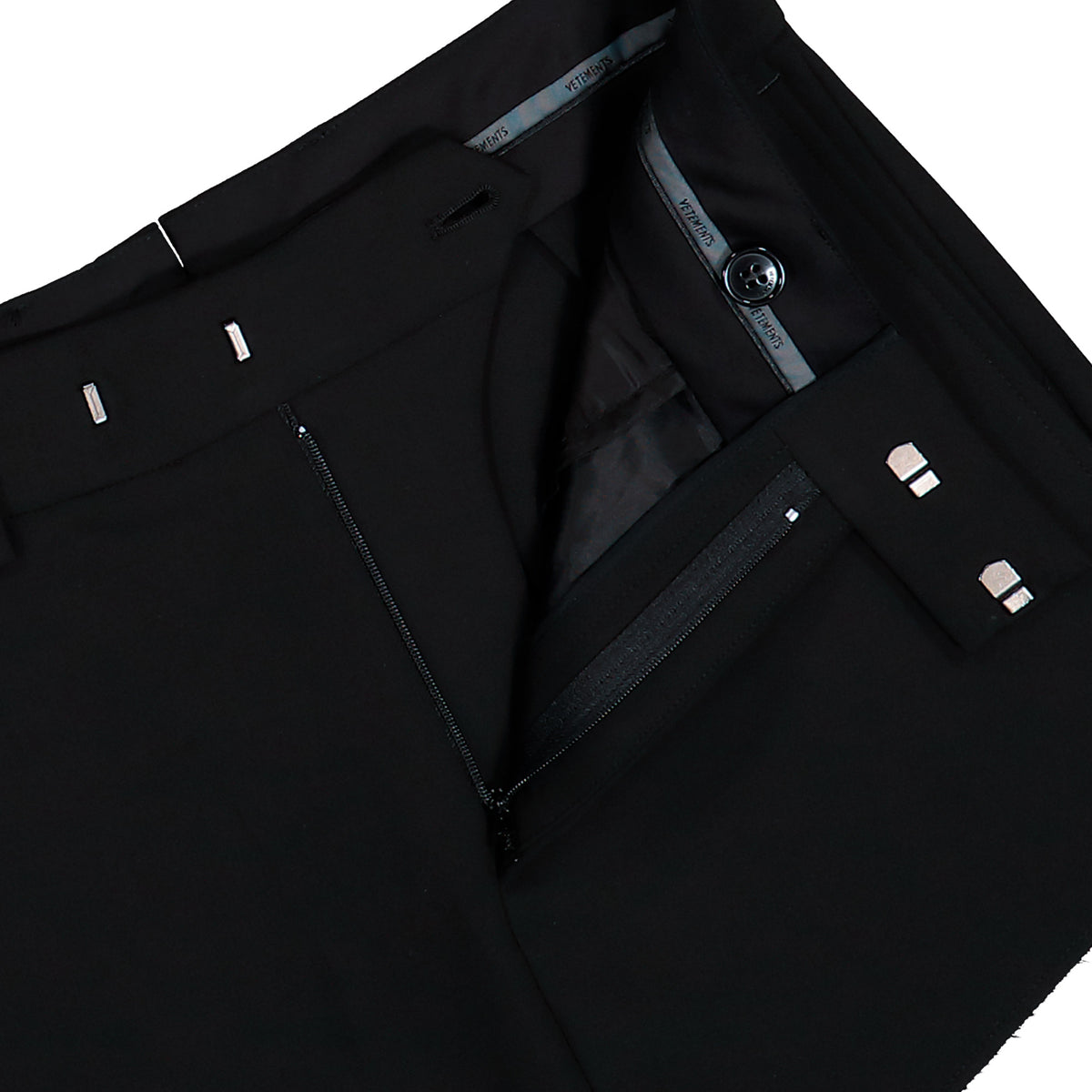 VETEMENTS Reworked Tailored Mini Skirt Black Skirts WH27SK038B Detail View 4 | GATE