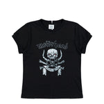 Motorhead x VETEMENTS Skull Cut-Up Fitted T-Shirt Washed Black T-Shirts WH27TR245B Detail View 1 | GATE