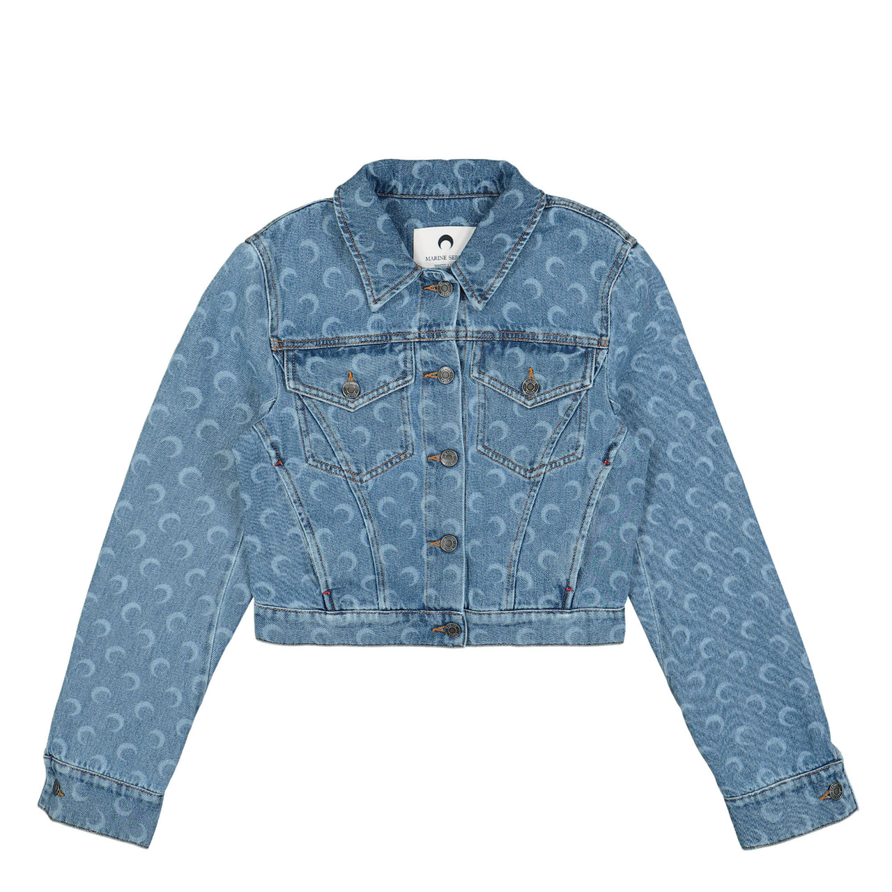 Moon Laser Denim Cropped Jacket