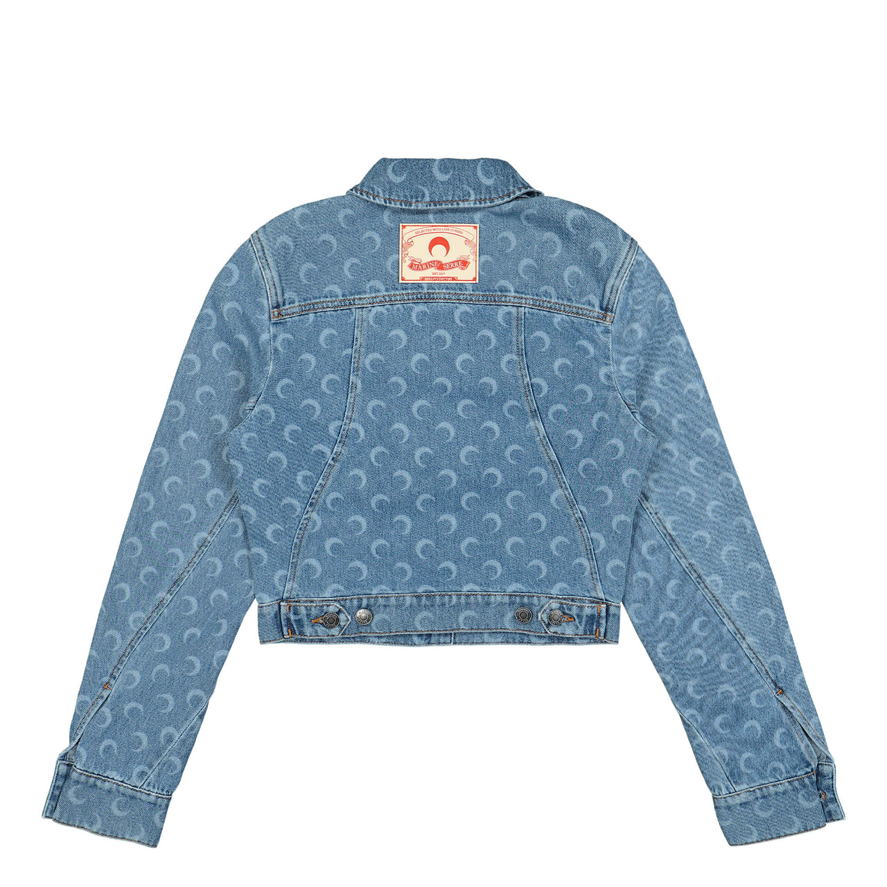 Moon Laser Denim Cropped Jacket