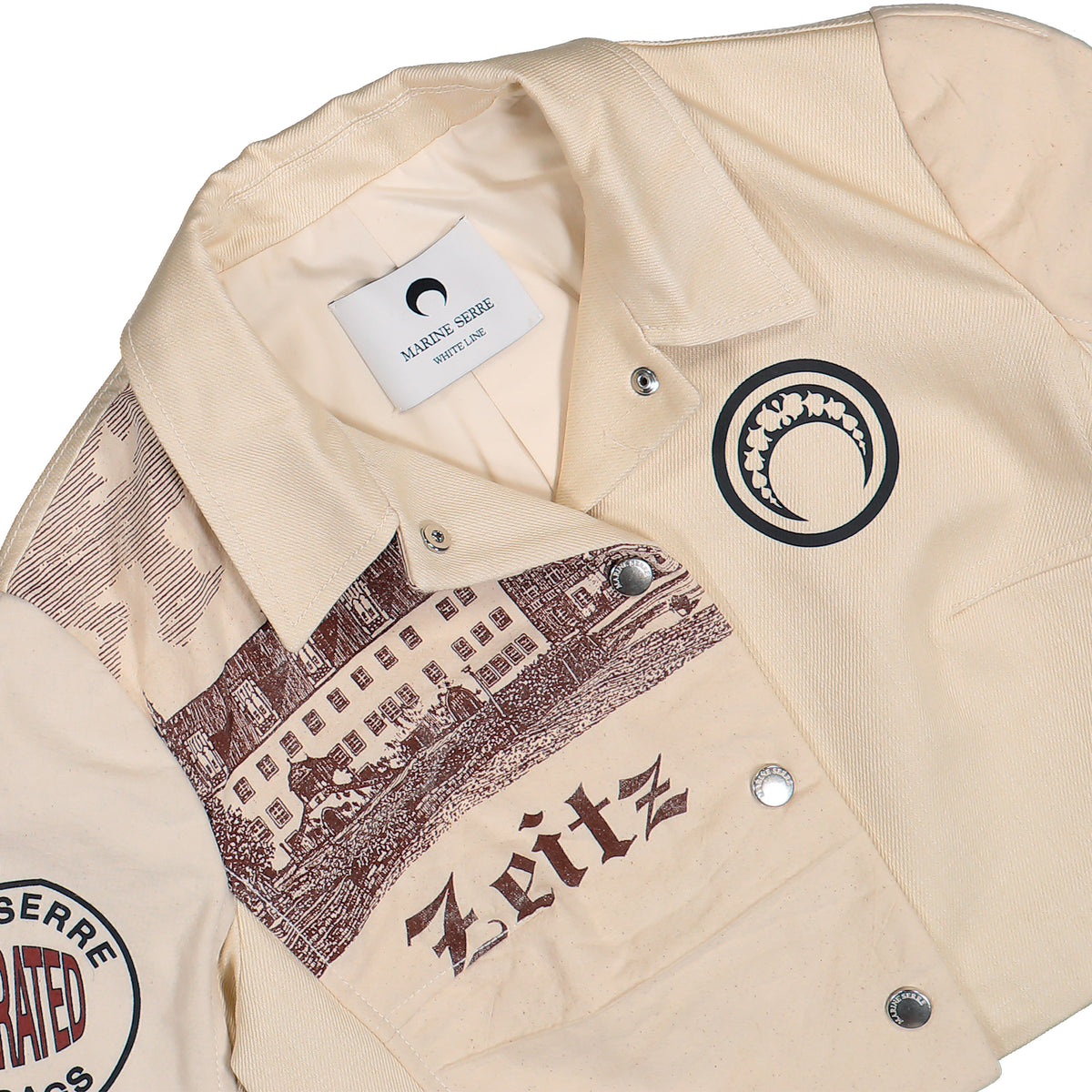Marine Serre Regenerated Tote Bags Tailoring Jacket Beige Jackets WJA032 UWOV0009 WH50 Detail View 3 | GATE