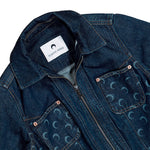 Marine Serre Midnight Blue Denim Trucker Jacket Midnight Blue Jackets WJA076ARDEN0002-BL80 Detail View 3 | GATE