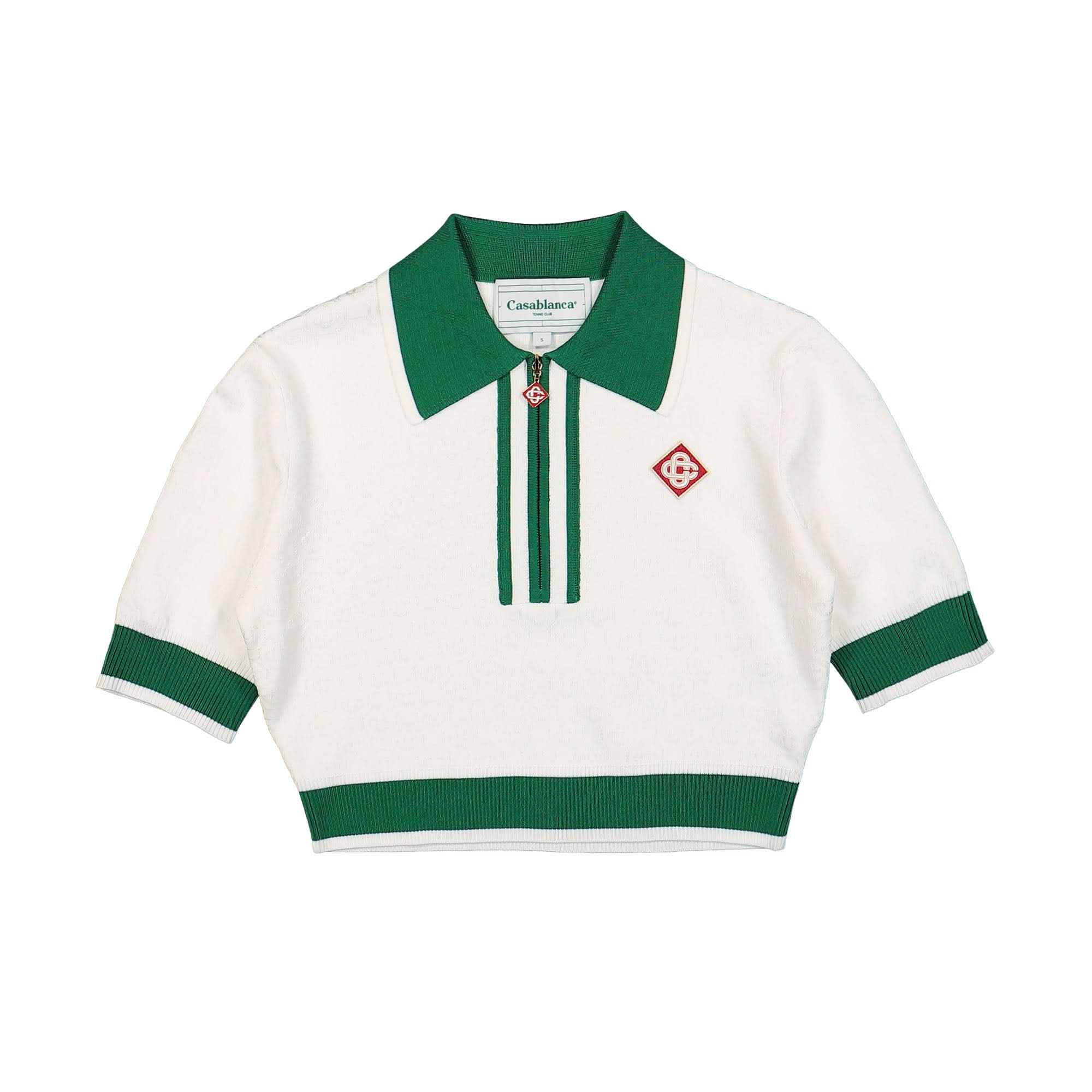 Cropped Monogram Polo Shirt | GATE Cropped Monogram Polo Shirt | GATE