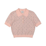 Crystal Monogram Knit Polo Shirt