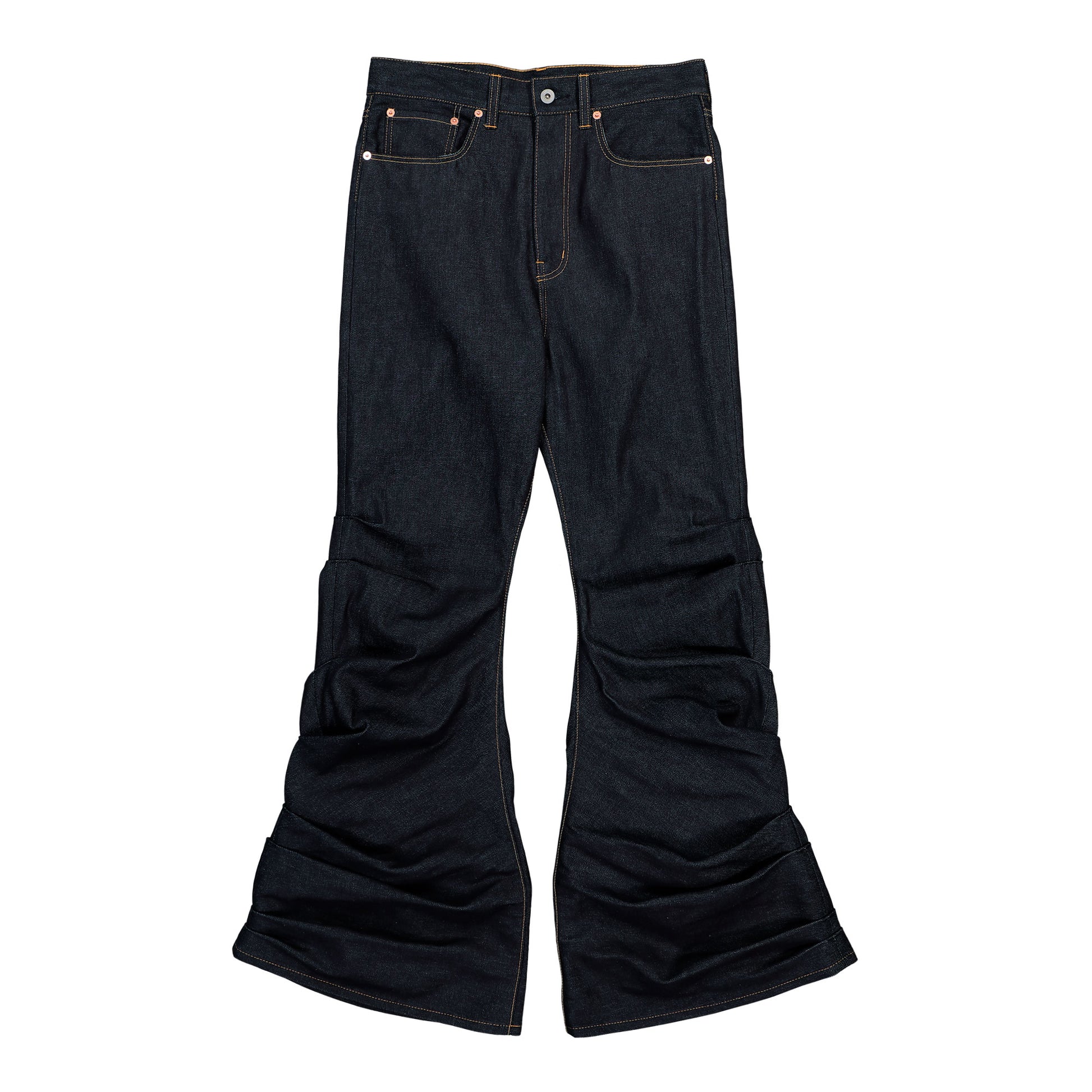 Junya Watanabe MAN Flared Bootcut Jeans Indigo Denim Pant WQ-P009-051 Detail View 1 | GATE
