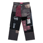 Junya Watanabe MAN Patchwork Jeans Black x Mix Denim Pant WQ-P219-051 Detail View 1 | GATE
