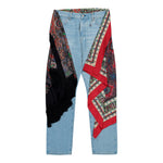 Junya Watanabe MAN Bandana Jeans Indigo x Black / Red Denim Pant WQ-P208-051 Detail View 1 | GATE
