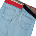 Junya Watanabe MAN Bandana Jeans Indigo x Black / Red Denim Pant WQ-P208-051 Detail View 6 | GATE
