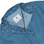 Marine Serre Regenerated Denim Shirt Jacket Light Blue Jackets WSI033ACDEN0002-BL05 Detail View 3 | GATE